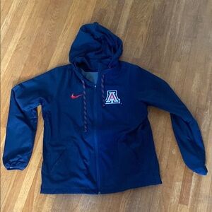 Nike Blue Hooded Jacket with A letter. University of Arizona.